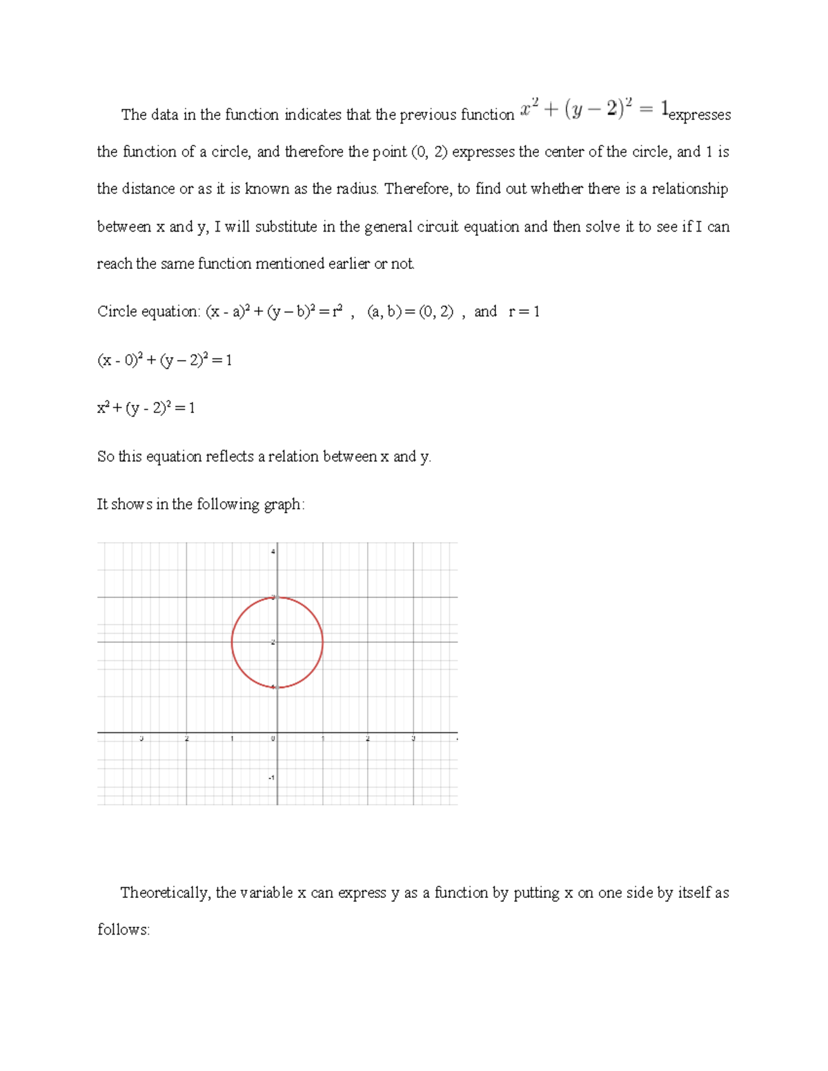 MATH DF U1 - Final Exam Analysis of Circle Function Relationships - Studocu