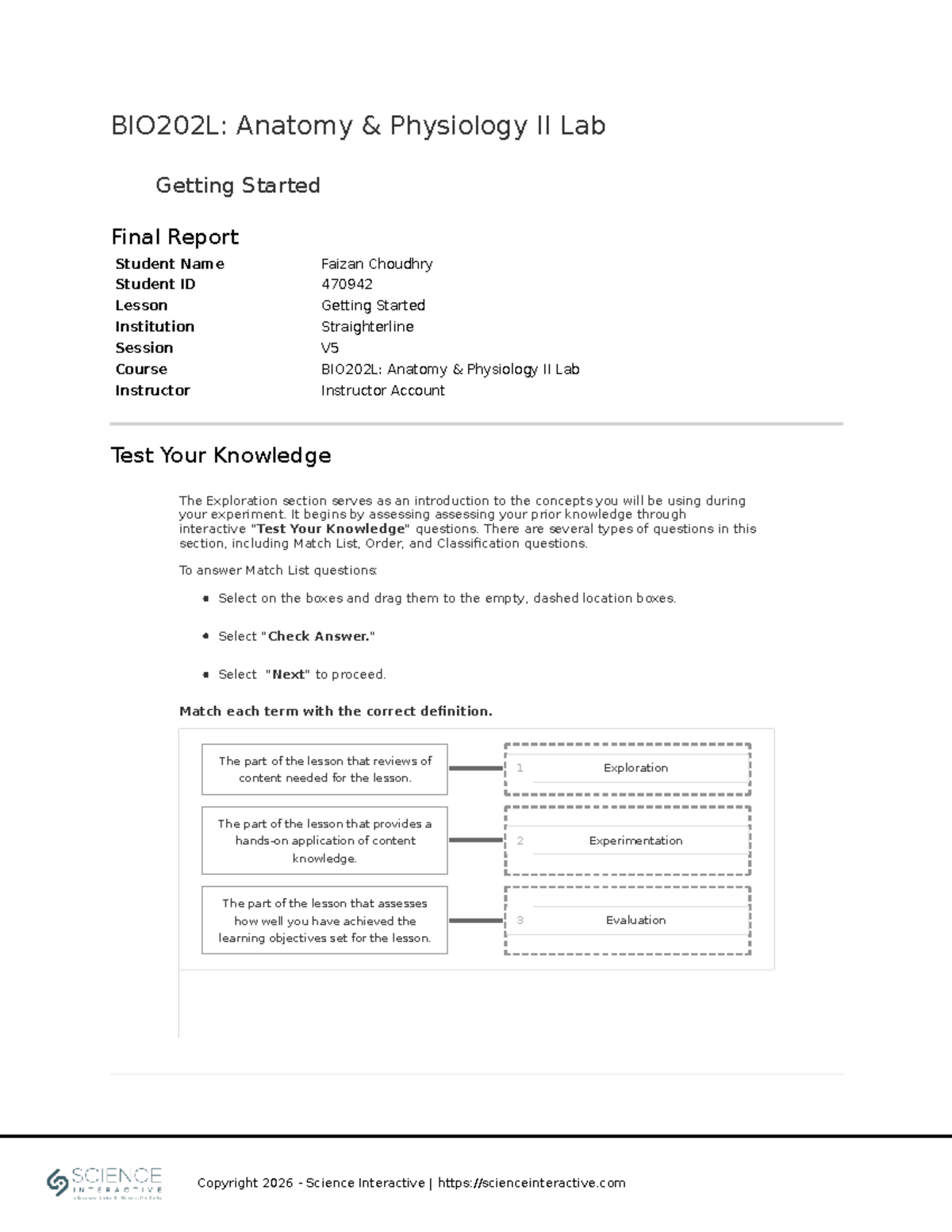 BIO202L: Anatomy Physiology II Lab Getting Started Final Report - Studocu