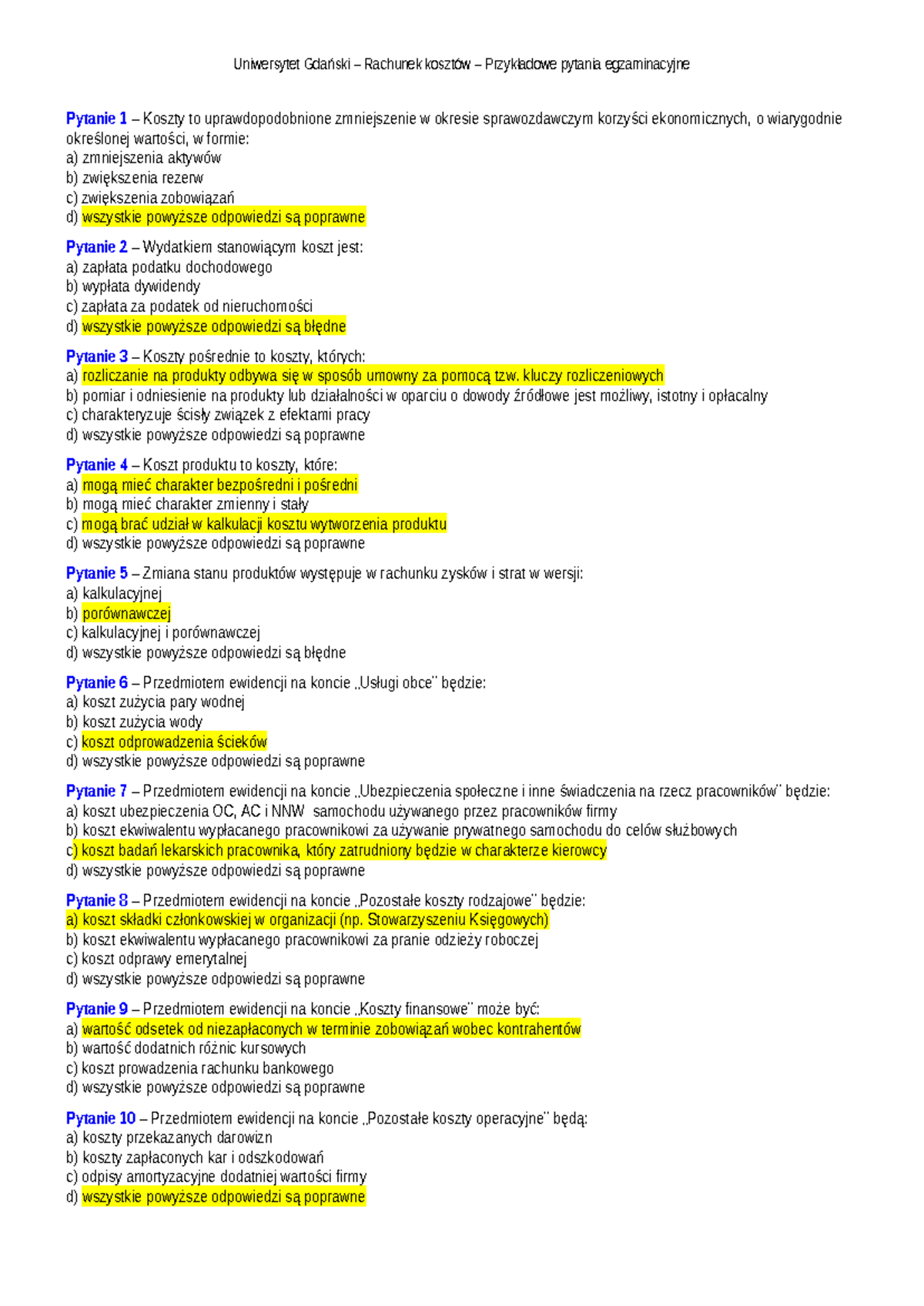 2022-RK2-UG-EGZA- Przyklad 202 20 E2 80 94 20kopia - Pytanie 1 – Koszty ...