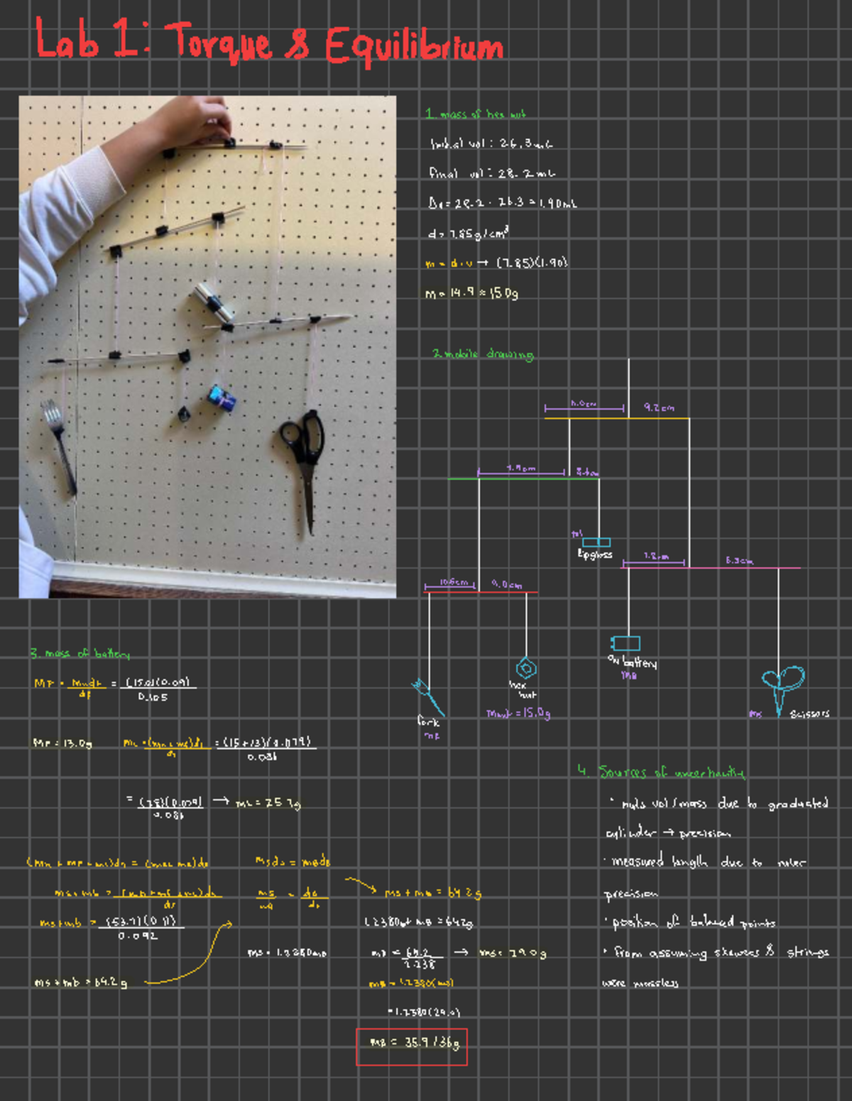 Lab 1: Torque Equilibrium Analysis and Measurements - Studocu