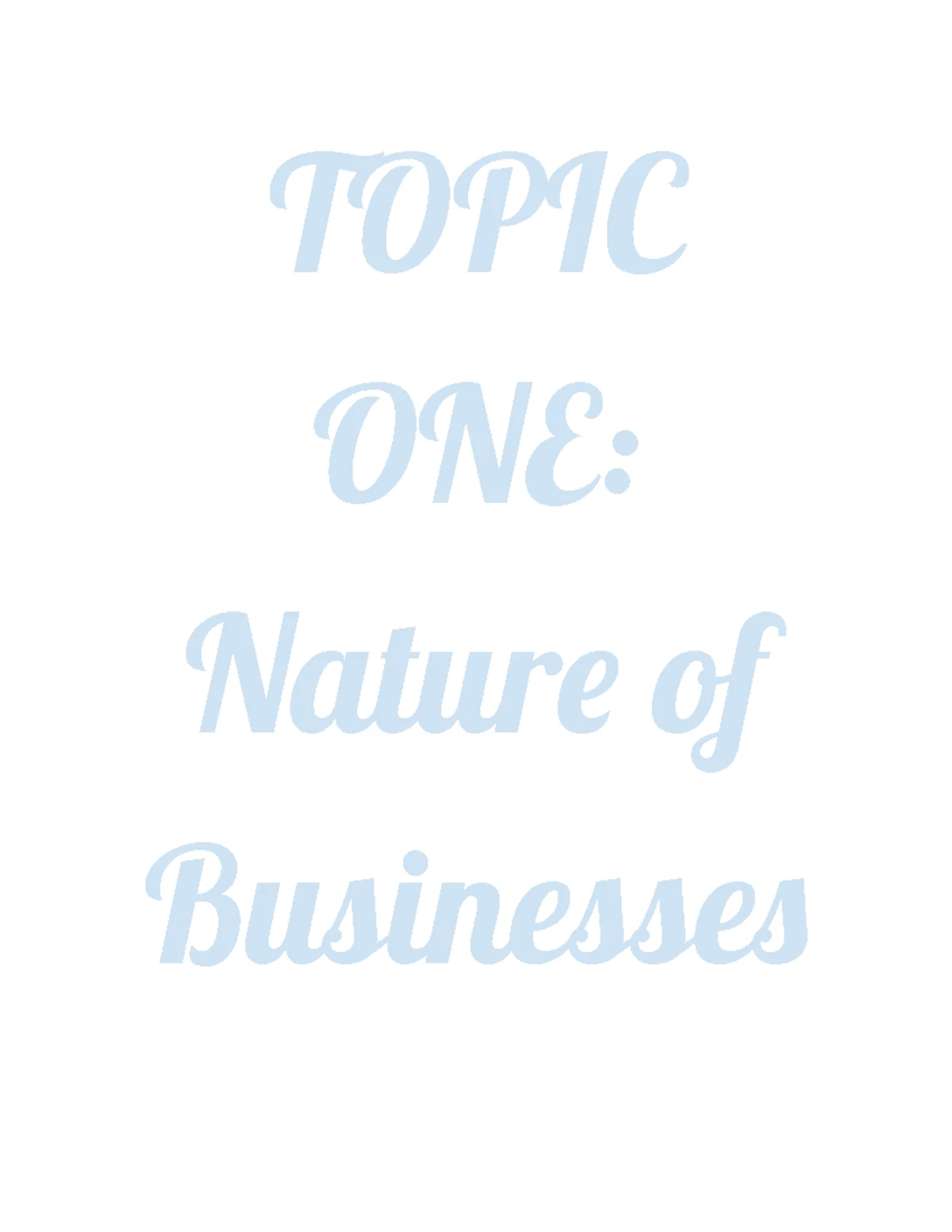 BUS 101 - Nature of Business Study Notes by Gracie Lynch - Studocu