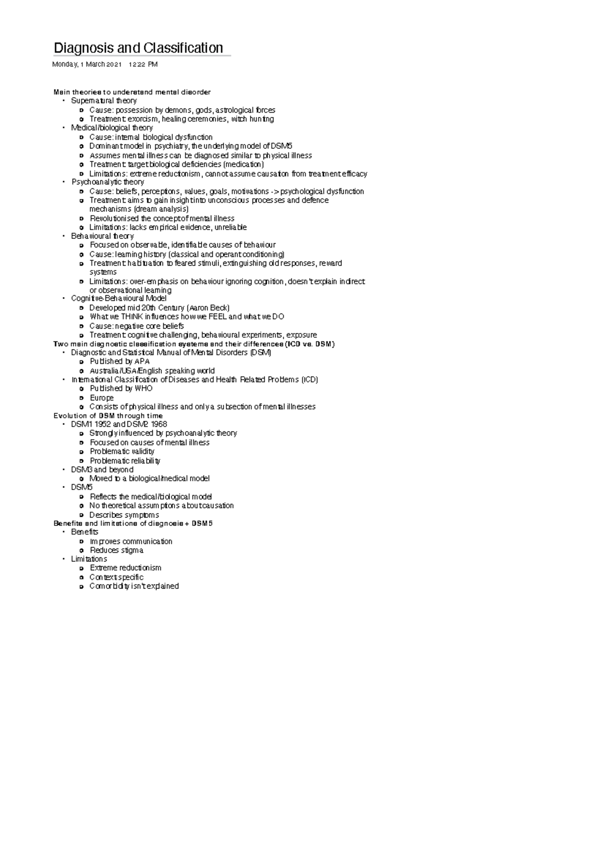 PSYC2015: Understanding Mental Disorders and Biological Theories - Studocu