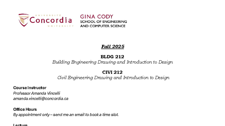 BLDG 212 & CIVI 212 - Fall 2025 Course Outline and Schedule - Studocu