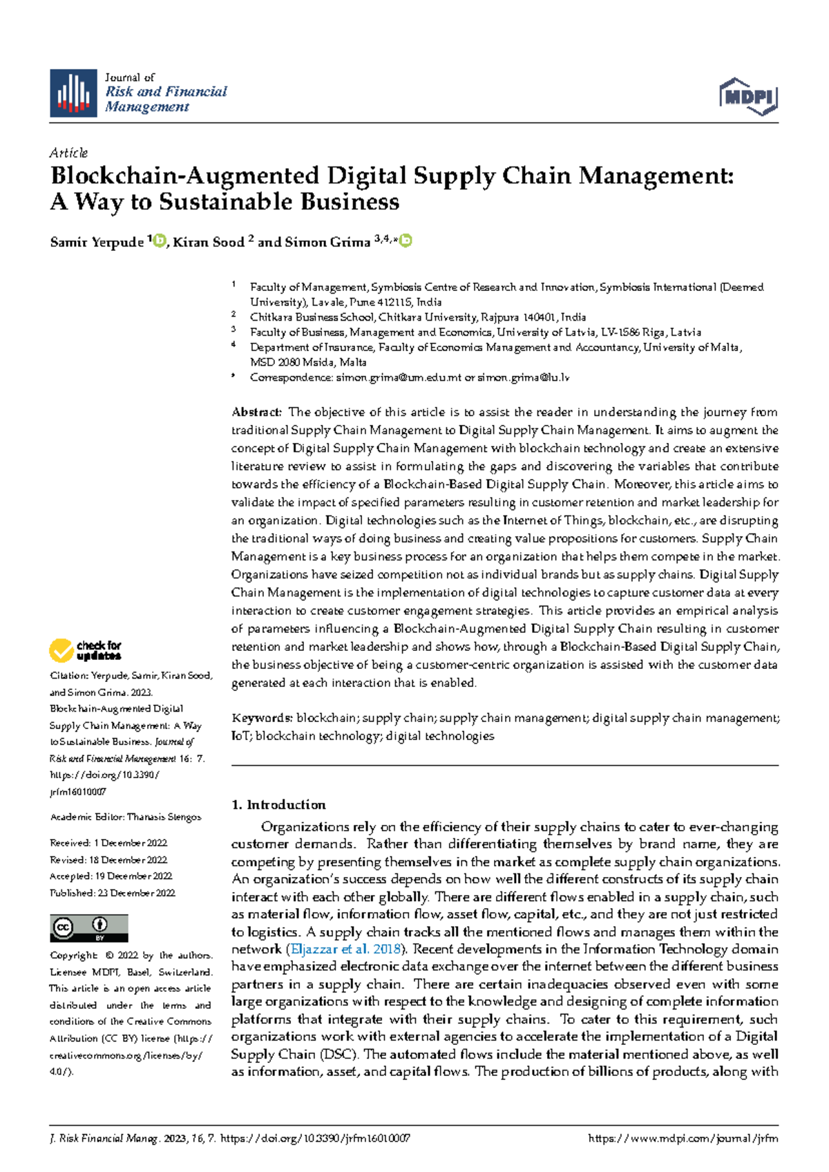 Blockchain-Enhanced Digital Supply Chain Management: An Empirical Study ...