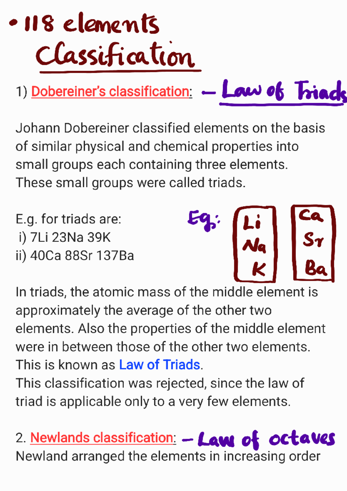Classification of Elements: Triads, Octaves, and Periodic Table 251014 ...