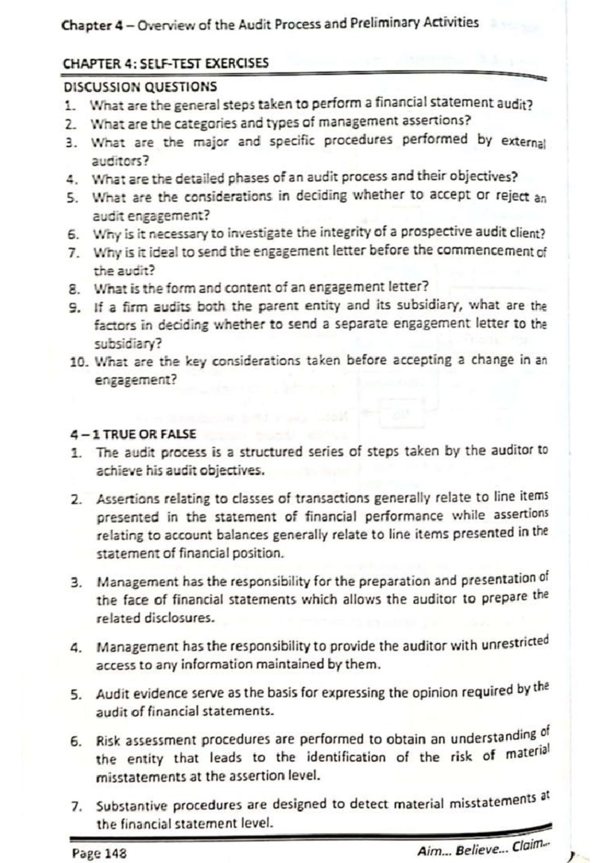 Chapter 4: Overview of the Audit Process and Preliminary Activities ...
