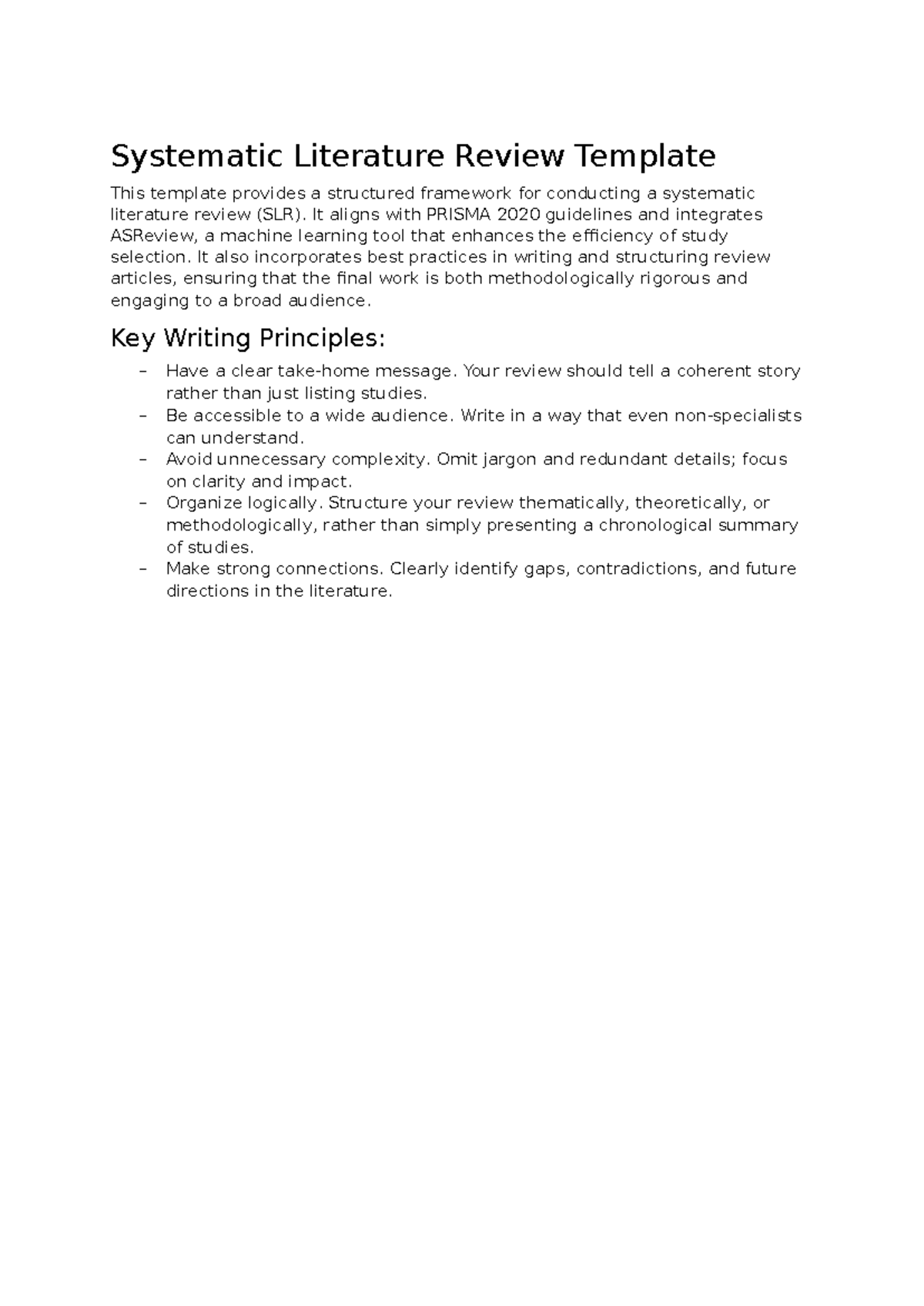 Systematic Literature Review Template: Guidelines and Best Practices ...