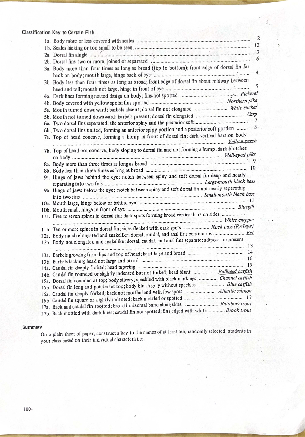 Classification Key to Certain Fish - Body more or less covered with ...