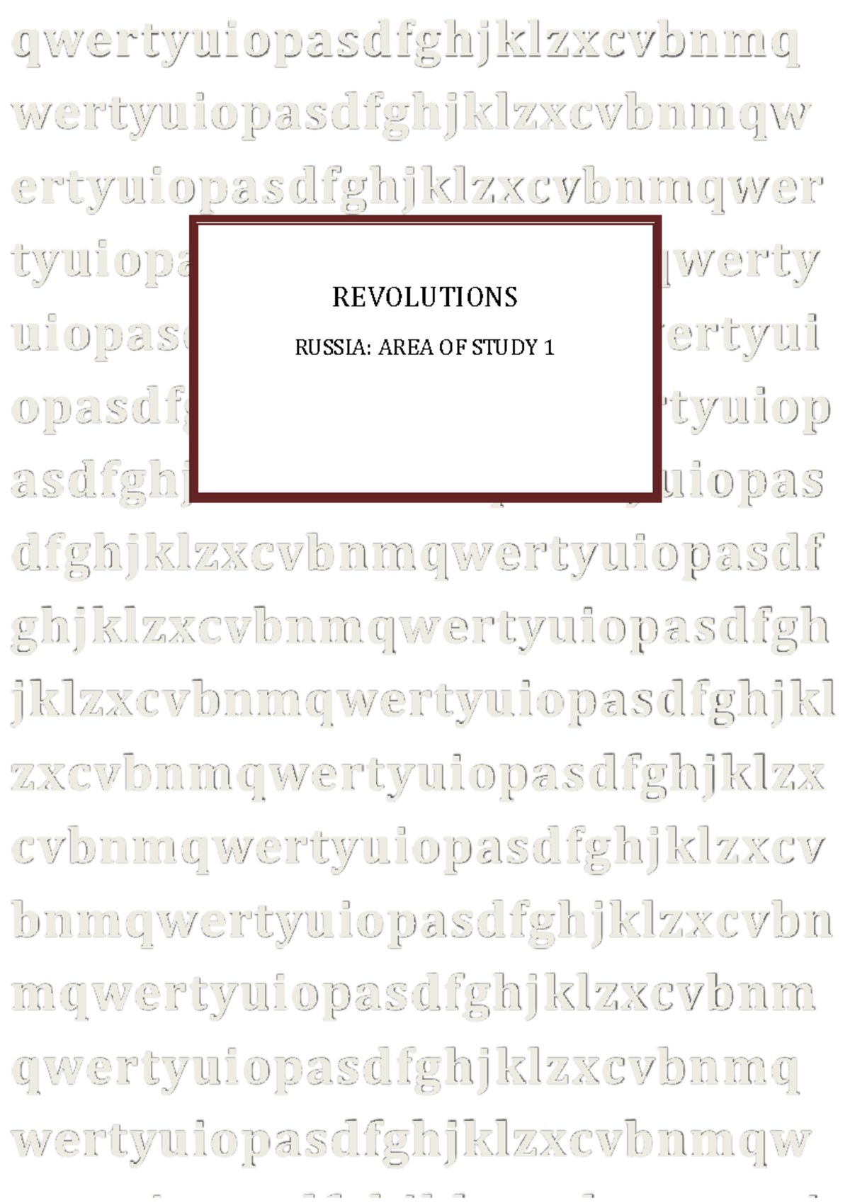 Revolutions in Russia: Area of Study 1 Notes (4754AOS1) - Studocu