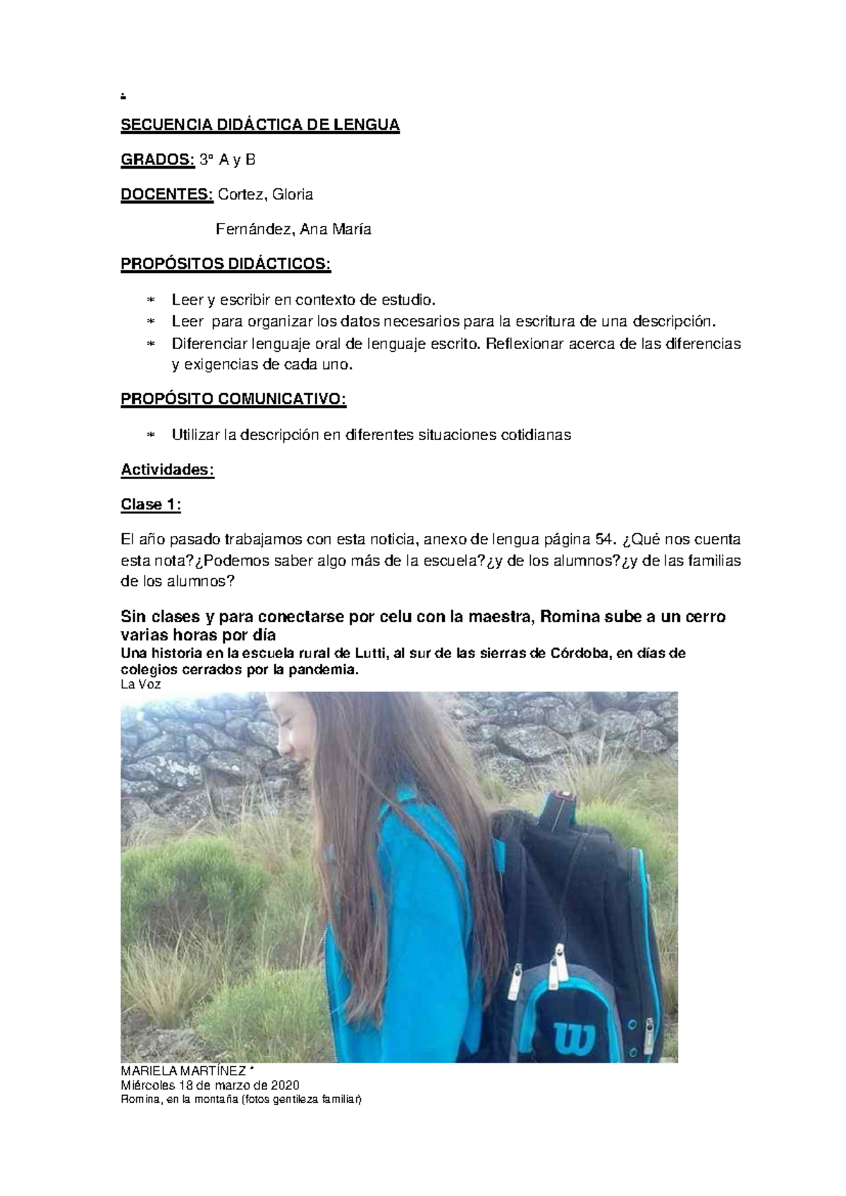Secuencia Didáctica de Lengua - 5to Grado - Studocu