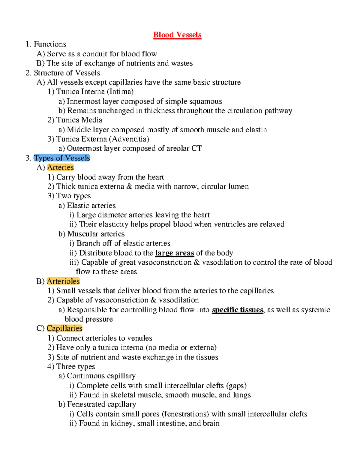 Blood Notes: Functions, Characteristics, and Disorders of Blood - Studocu