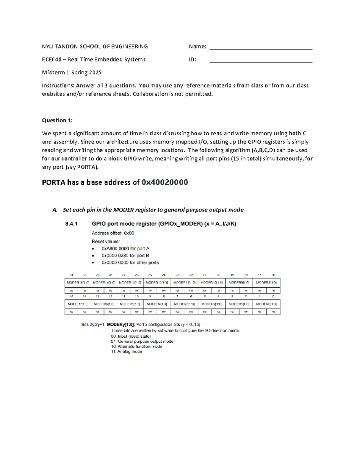 EL 6483 Quiz1 - EL 6483 Quiz - NYU TANDON SCHOOL OF ENGINEERING Name ...