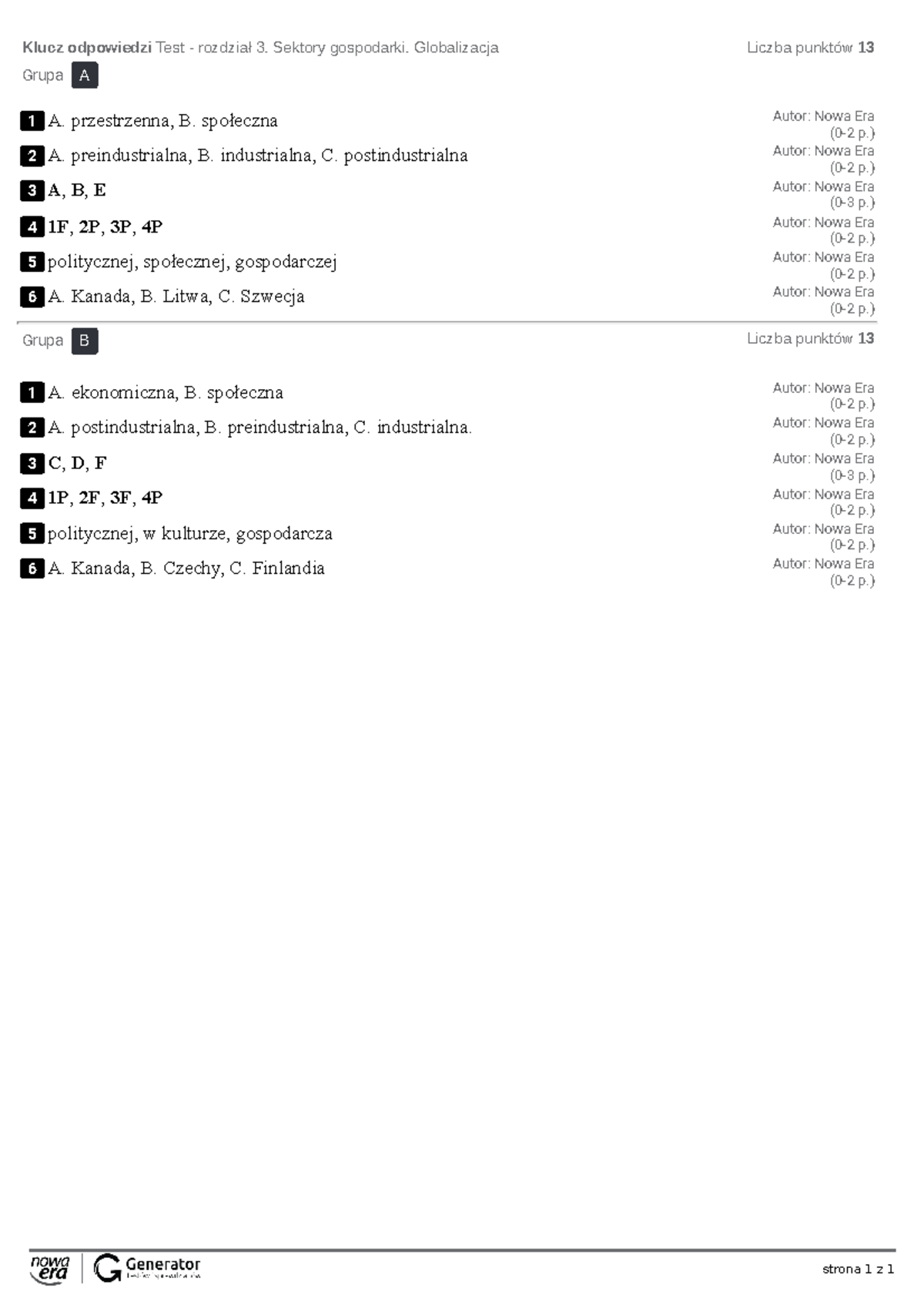 Globalizacja Sprawdzian Nowa Era Liceum Odpowiedzi www.studocu.com