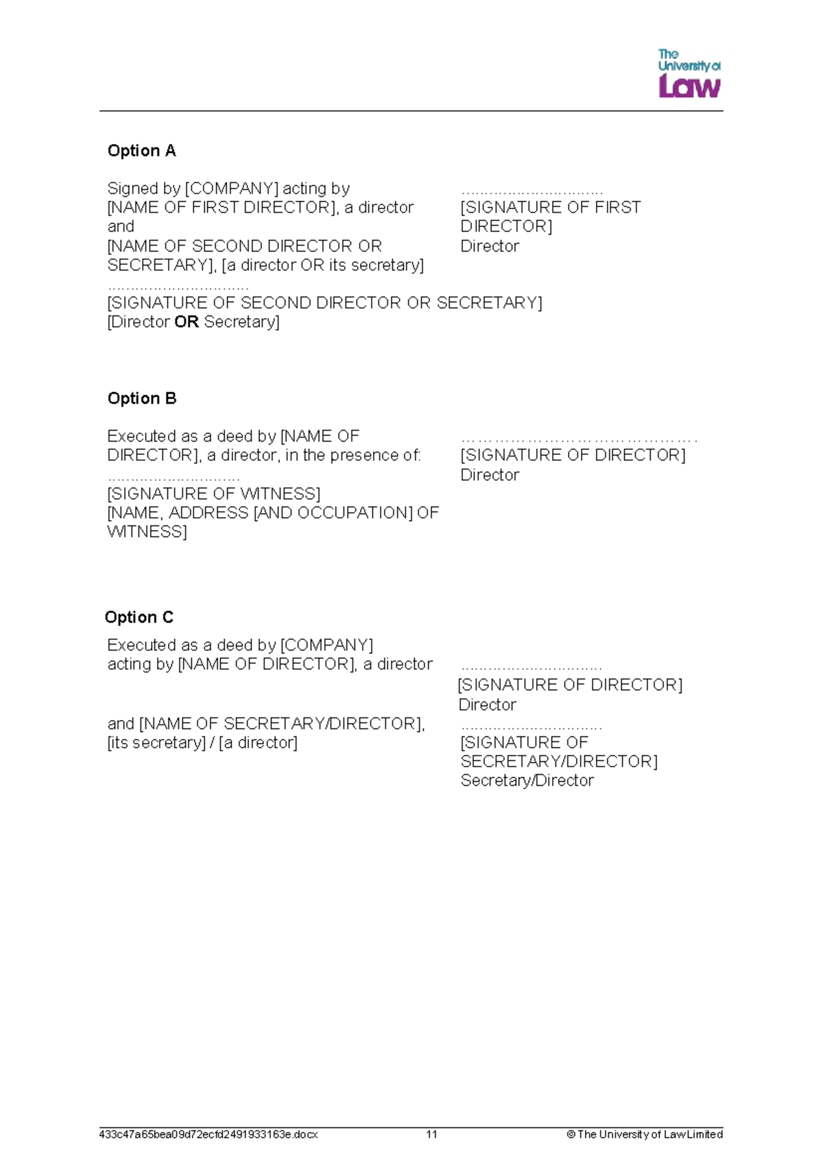 Real estate - UNIT 5 - PREP TASK 1 - Execution Clause - Option A Signed ...