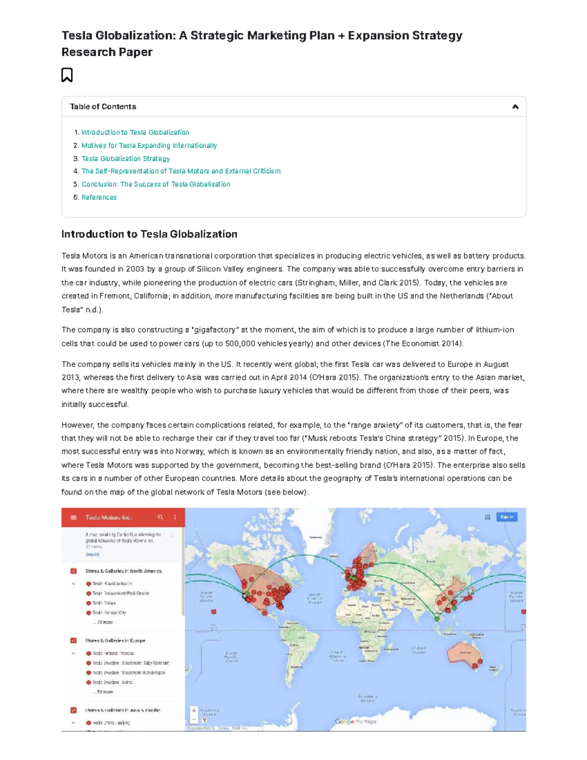 Tesla Globalization: Strategic Marketing Plan for International ...