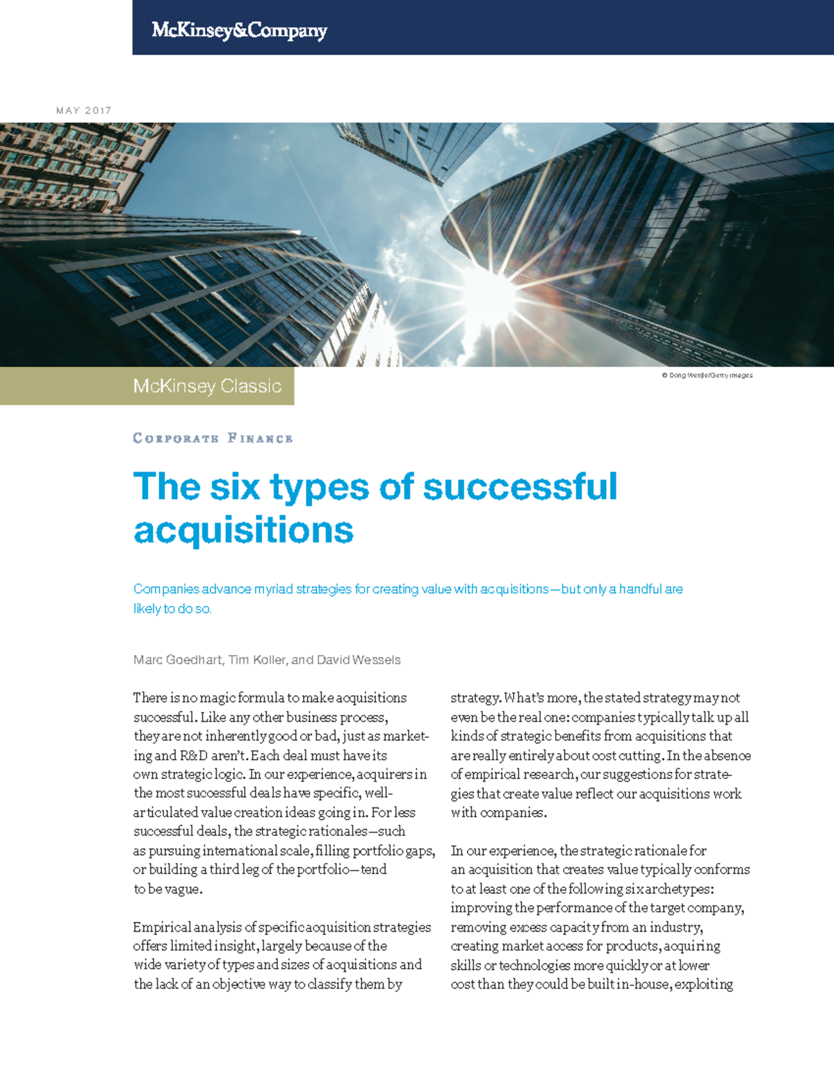 1.SIX Types OF Successful Acquisitions - There is no magic formula to ...