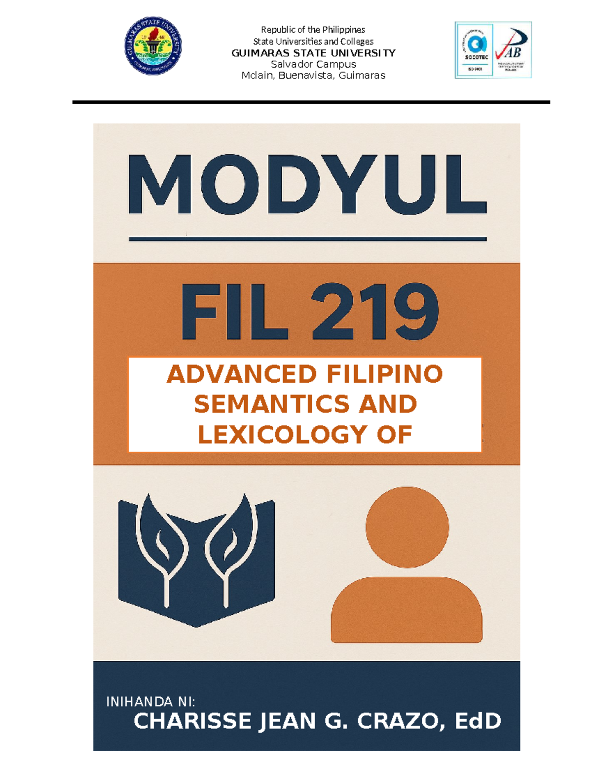 FIL 219: Modyul sa Advanced Filipino Semantics at Lexicology - Studocu