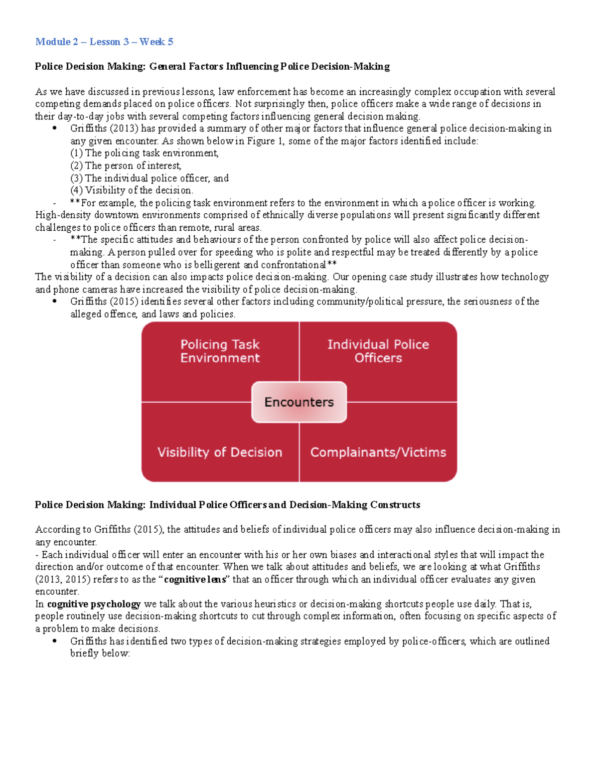 Module 2 - Lesson 3: Police Decision Making & Use of Force Overview ...