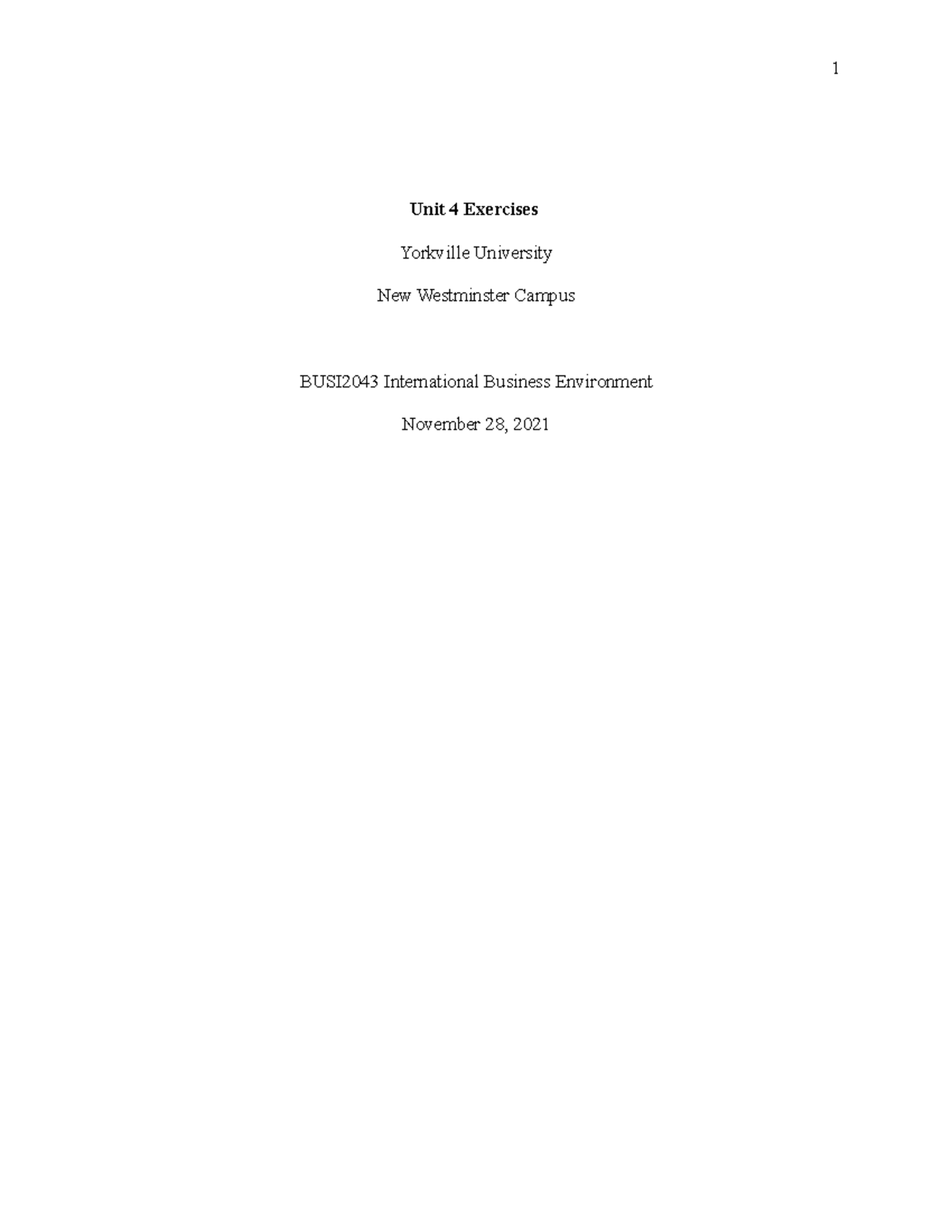 BDA - Unit Exercises 4 - Grade: A- 1 Unit 4 Exercises Yorkville ...