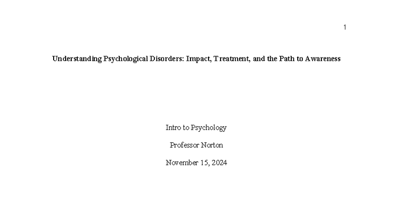 Psy 101 Final: Understanding Psychological Disorders and Treatments ...