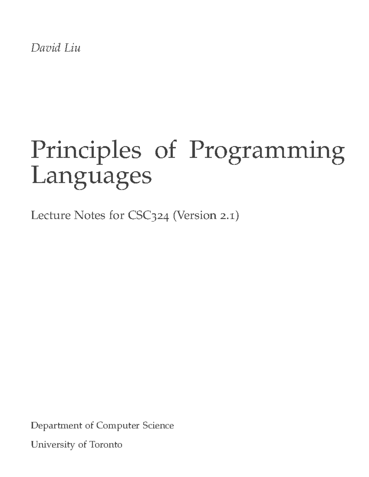 CSC 324 - Lecture Notes on Functional Programming Principles - Studocu