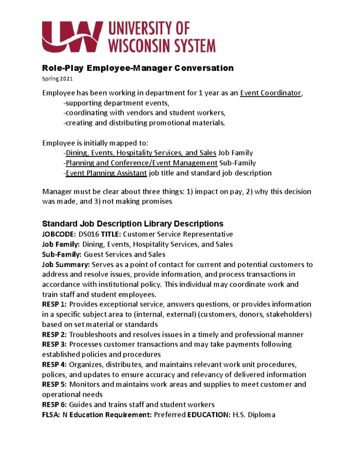 Employee-Manager Conversation Script Examples - Role-Play Employee ...
