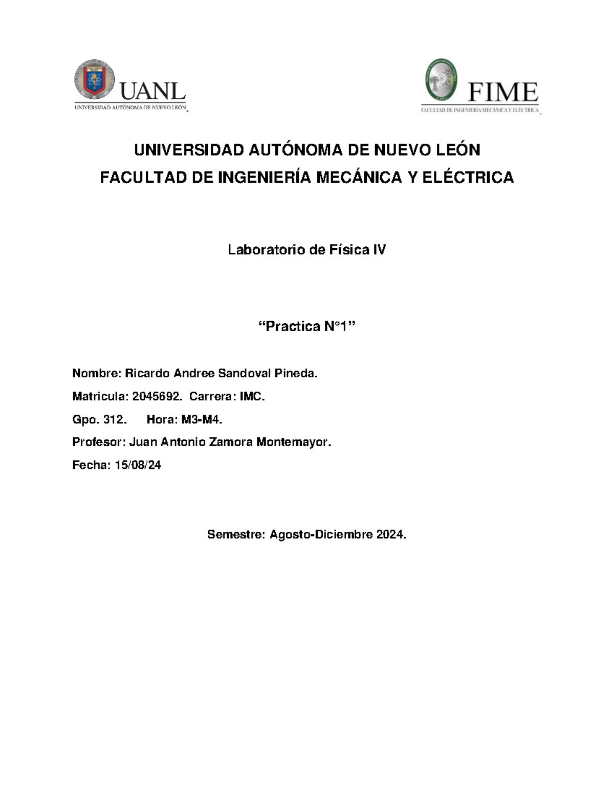 Practica 1 - UNIVERSIDAD AUTÓNOMA DE NUEVO LEÓN FACULTAD DE INGENIERÍA ...