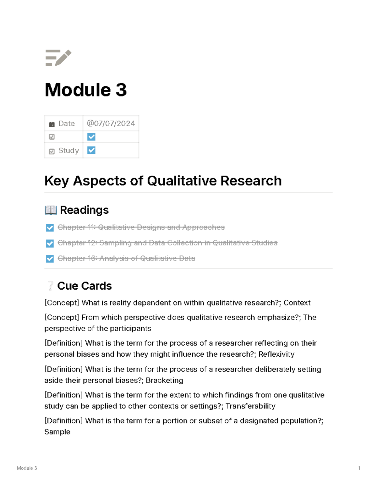 CNUR 209 - Module 3 - Cue cards and practice questions - Module 3 Date ...