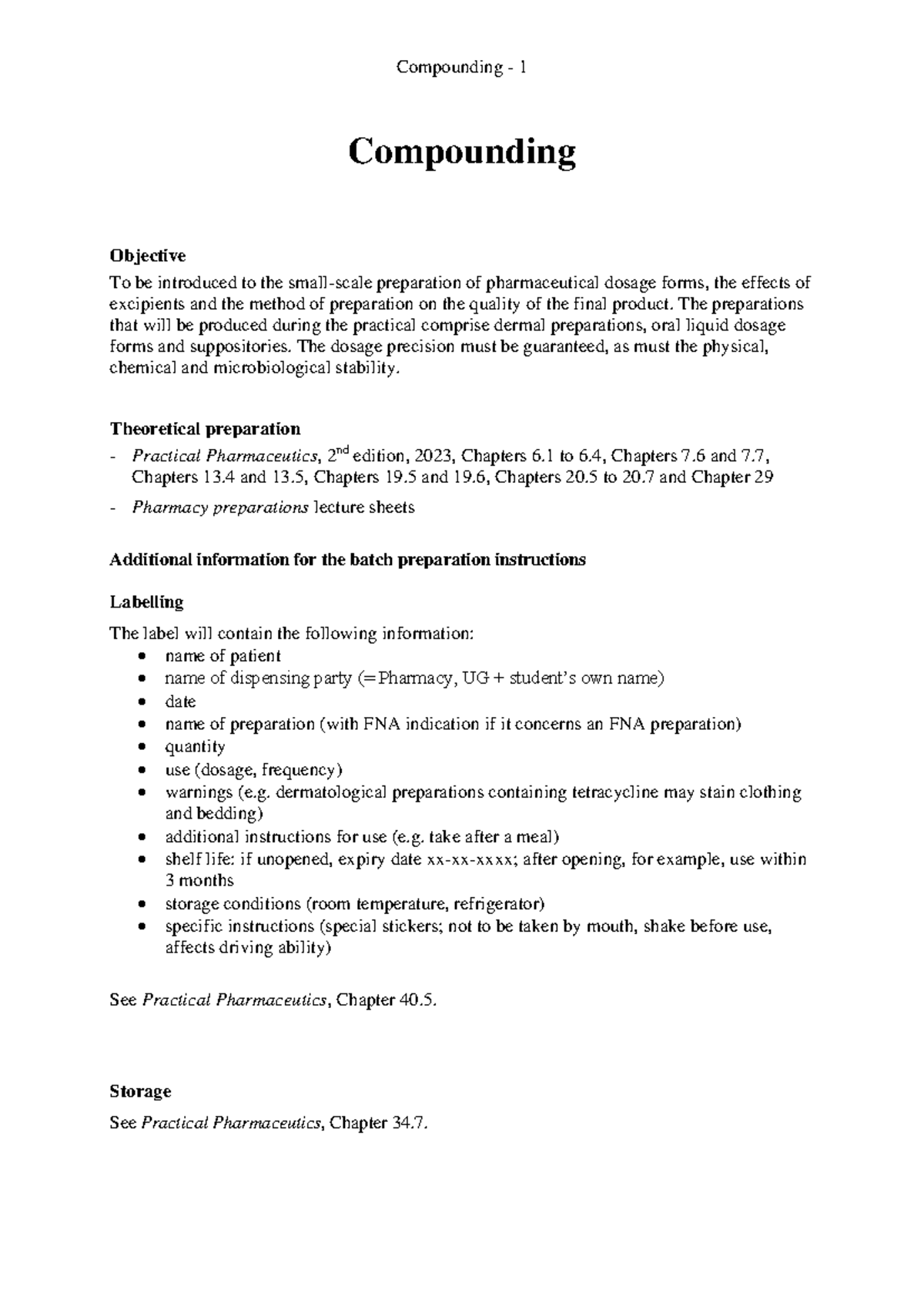 Compounding Techniques in Pharmaceutical Dosage Forms - PTB 2 - 2024 ...