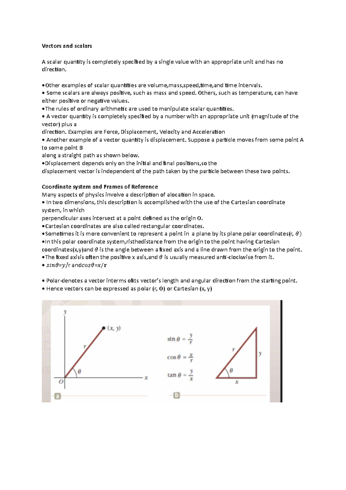 Vectors and Scalars: Introduction to Key Concepts and Components - Studocu