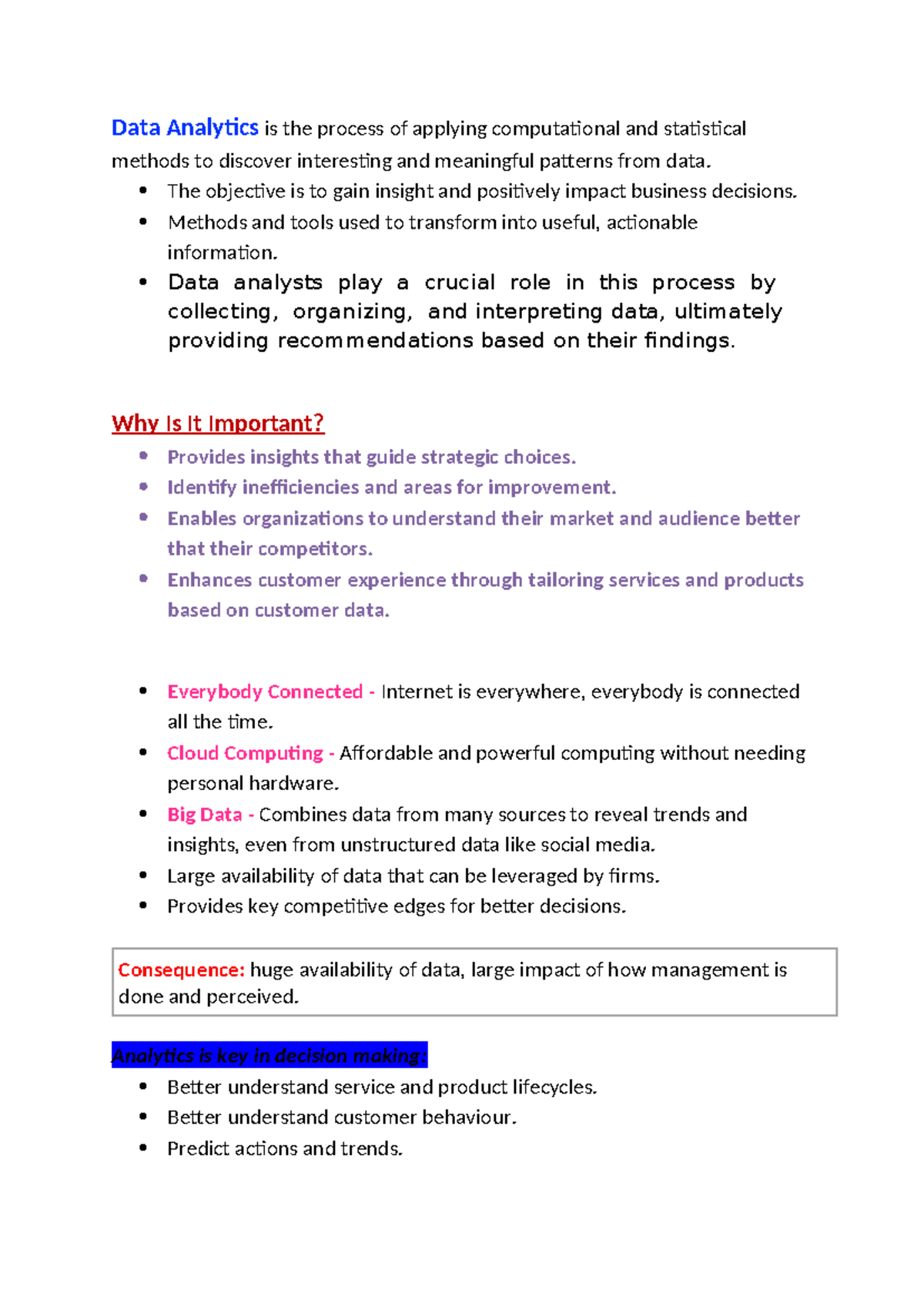 Introduction to Data Analysis: Key Concepts and Methods (DA101) - Studocu