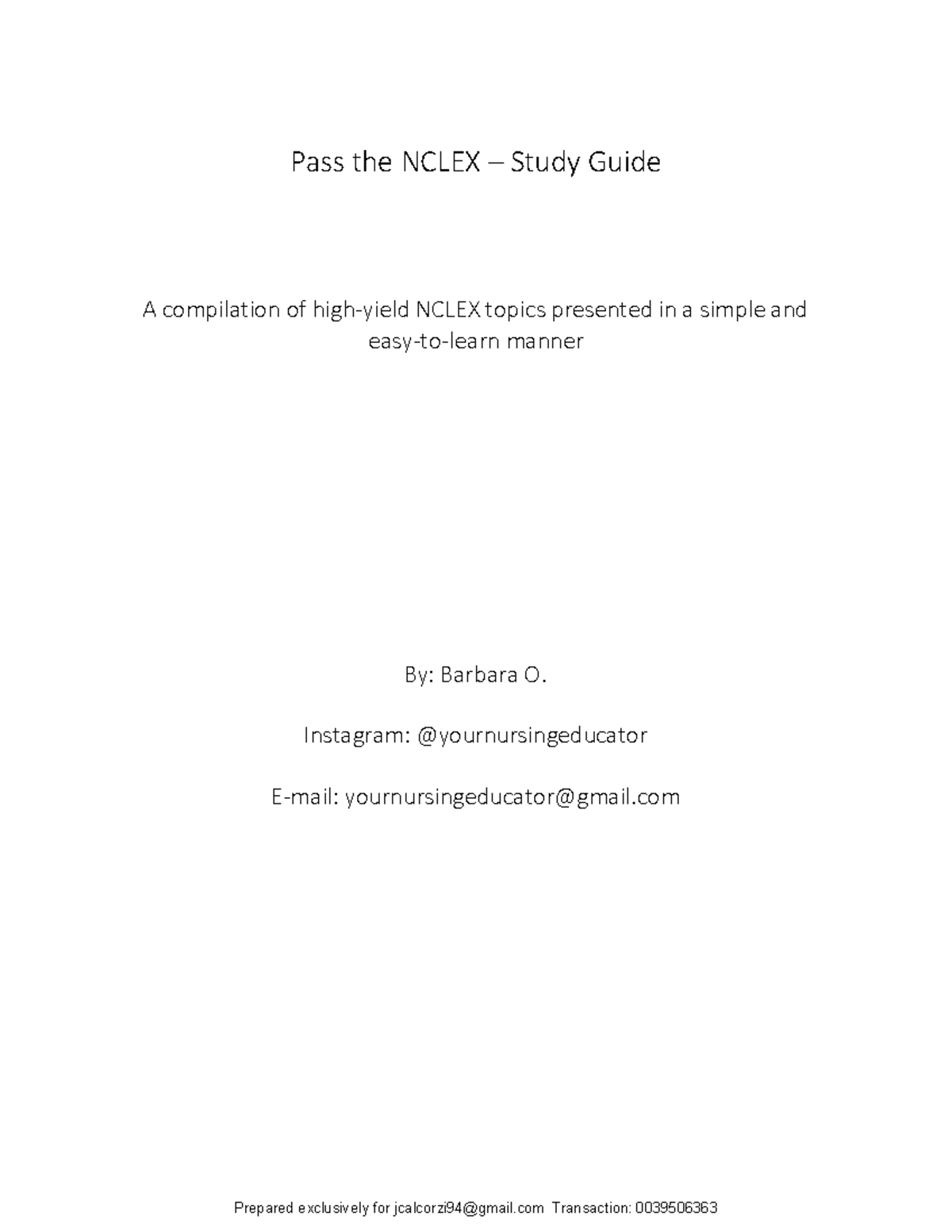 NCLEX Study Guide: High-Yield Topics for Nursing Success - Studocu