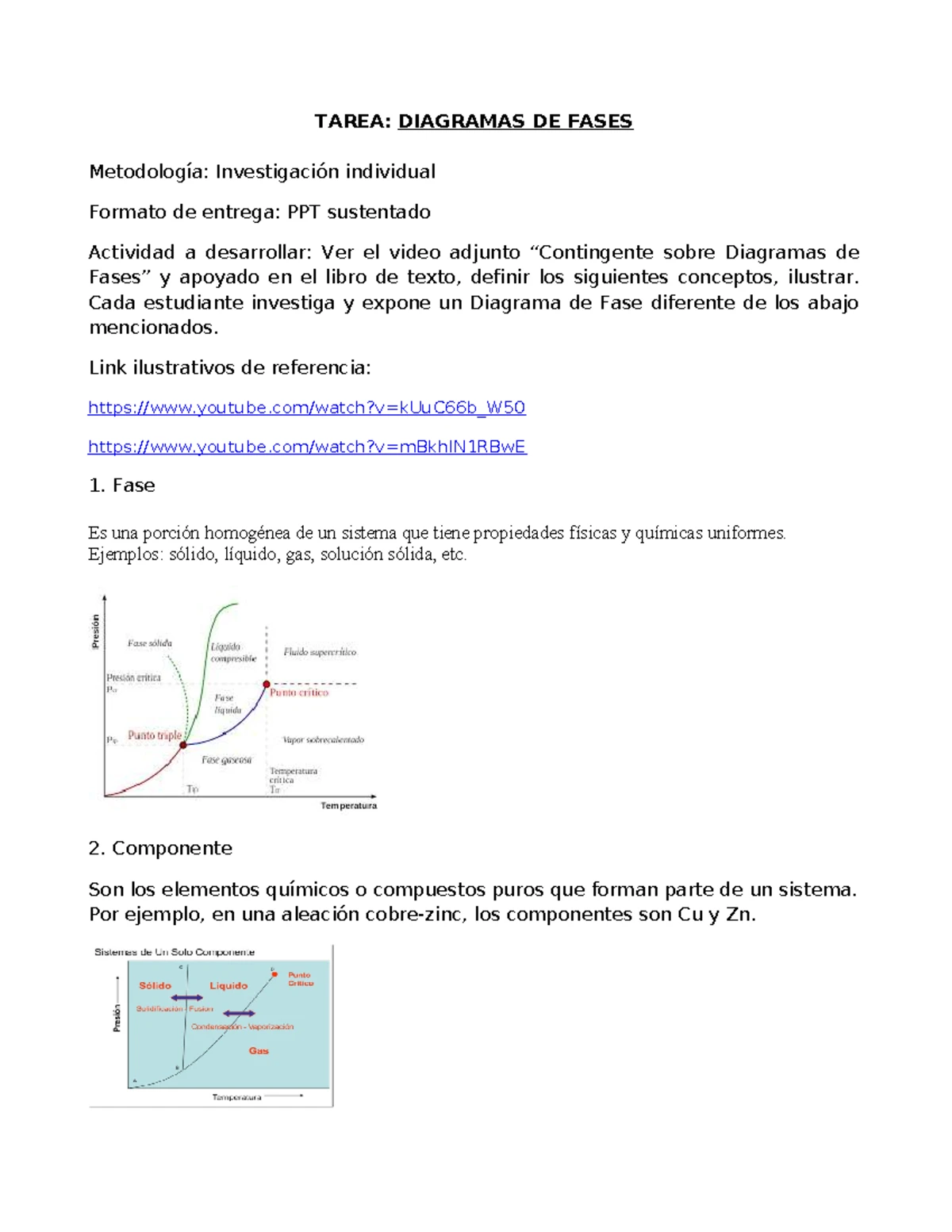 TAREA: DIAGRAMAS DE FASES - Conceptos y Ejemplos en PPT - Studocu