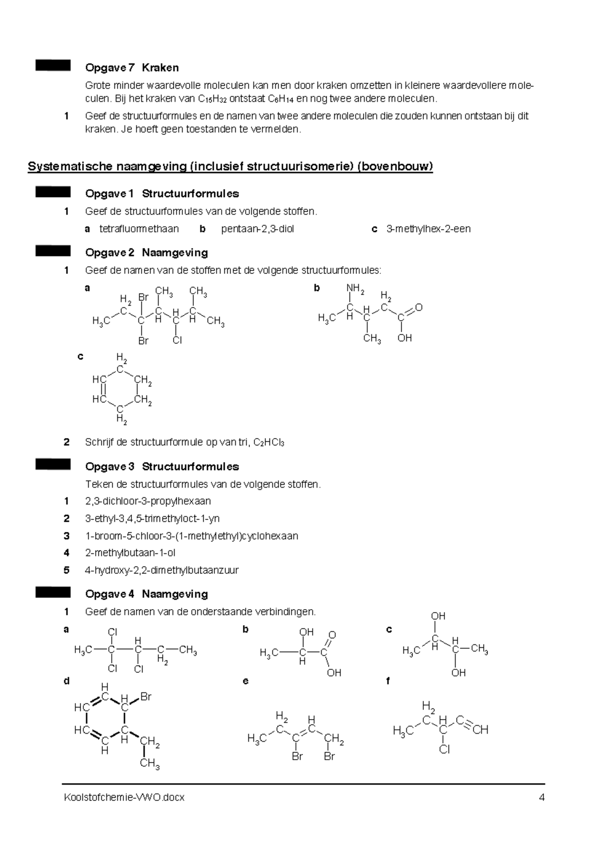 koolstofchemie-oefeningen-structuren-naamgeving-en-isomerie-studeersnel