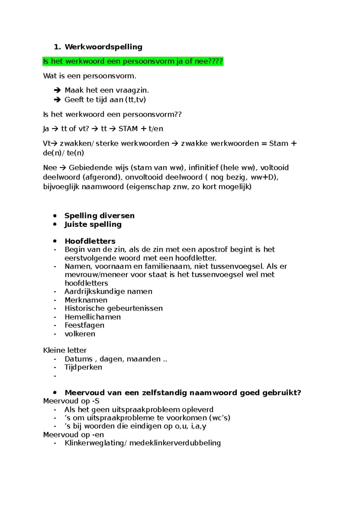 Spelling POGING 3 - Werkwoordspelling en Taalkundige Regels - Studeersnel
