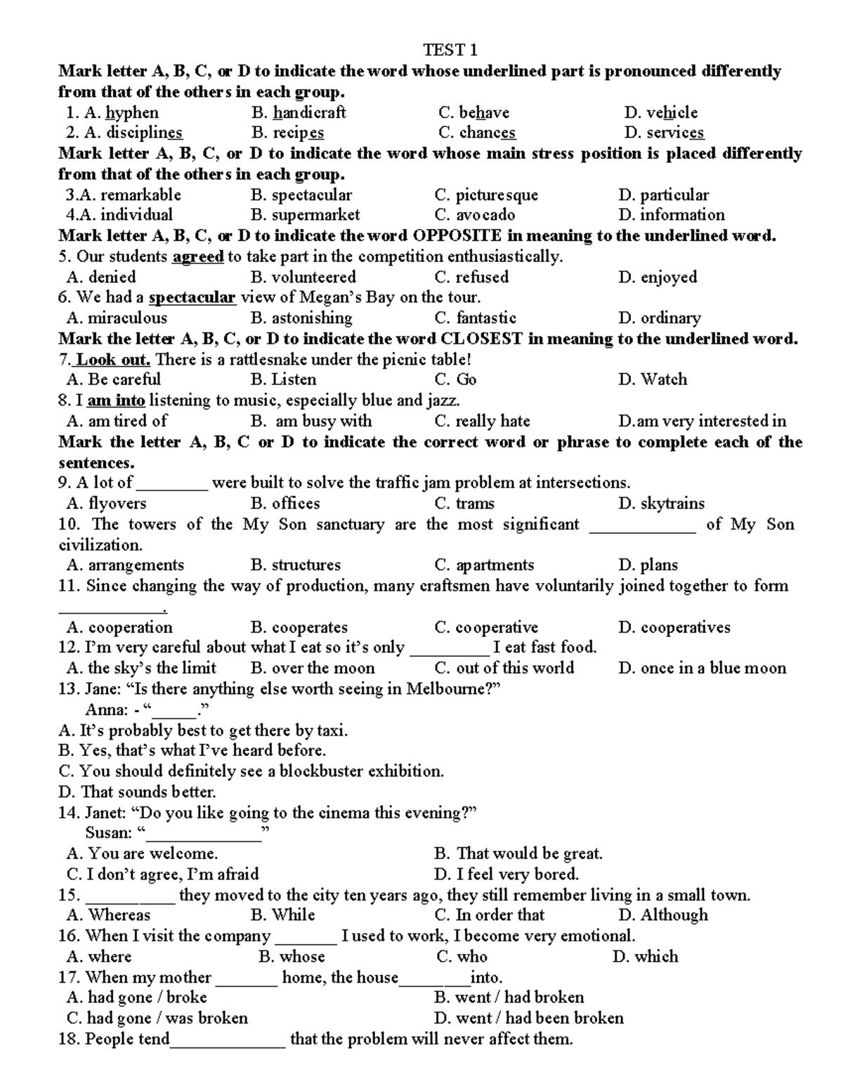 20 TEST THI VÀO 10 - Practice Tests and Solutions for Exam Preparation ...