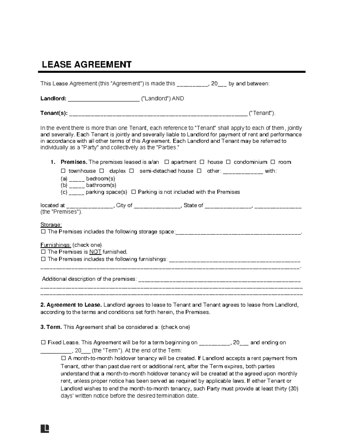 Standard Residential Lease Agreement (SRLA) - Studocu