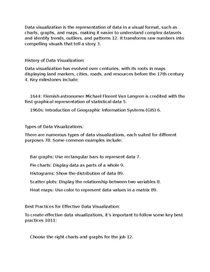 Data Visualization - Study Notes & Assignments - Studocu