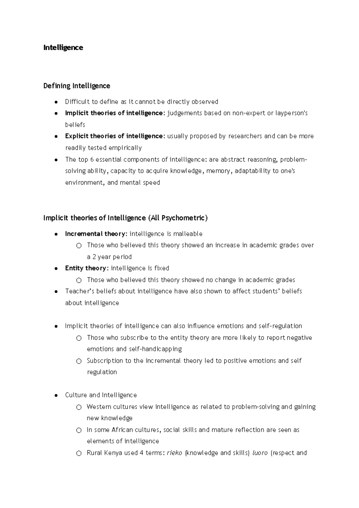 PSY 101: Comprehensive Overview of Intelligence Theories and Models ...