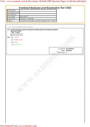 SSC CGL Tier 1 Question Paper 8 December 2022 All Shift in English - Q ...