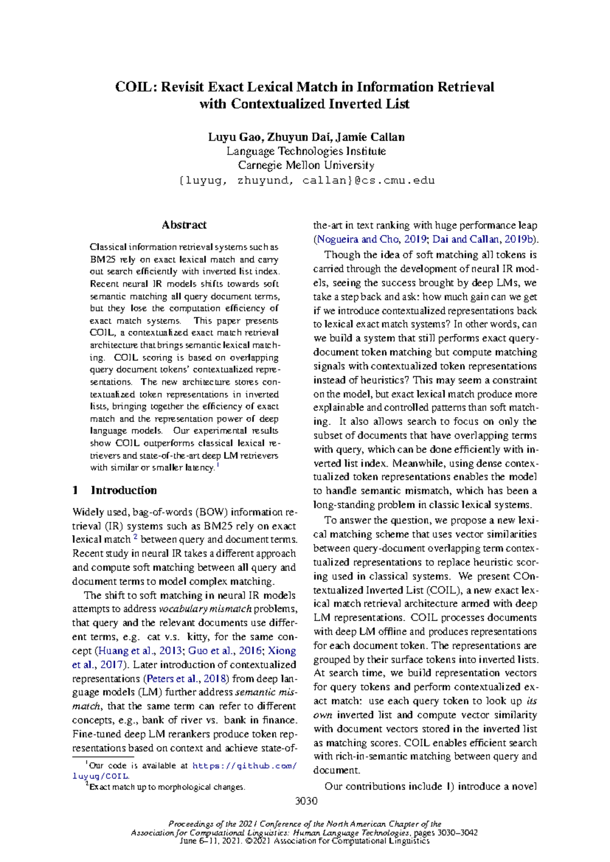 COIL: Enhancing Exact Lexical Match in IR with Contextualized Lists ...