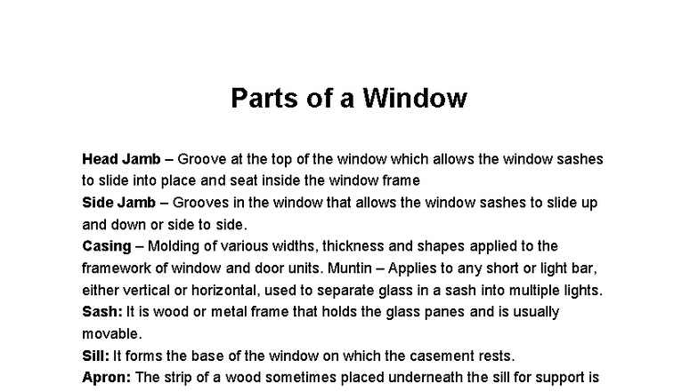 DOC-20251115-WA0002 - Window Components and Treatments Overview - Studocu