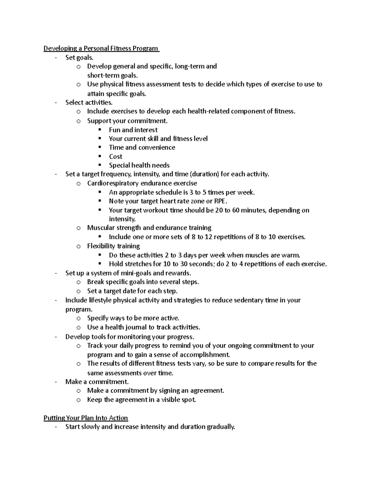 Fitness For Living: Developing Personal Fitness Program - Chapter 7 ...