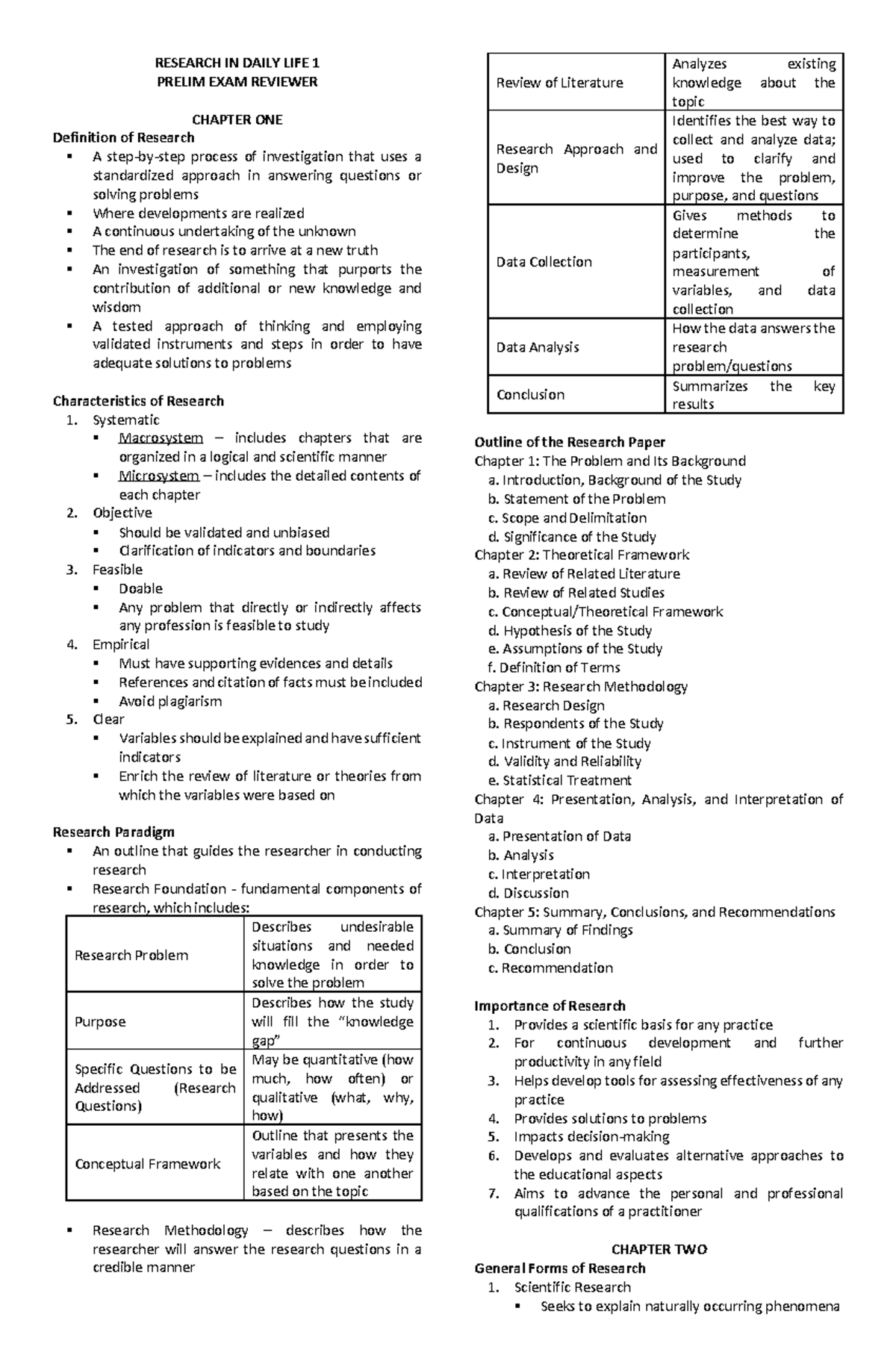RDL 201 Prelim Exam Reviewer: Key Concepts and Research Fundamentals ...