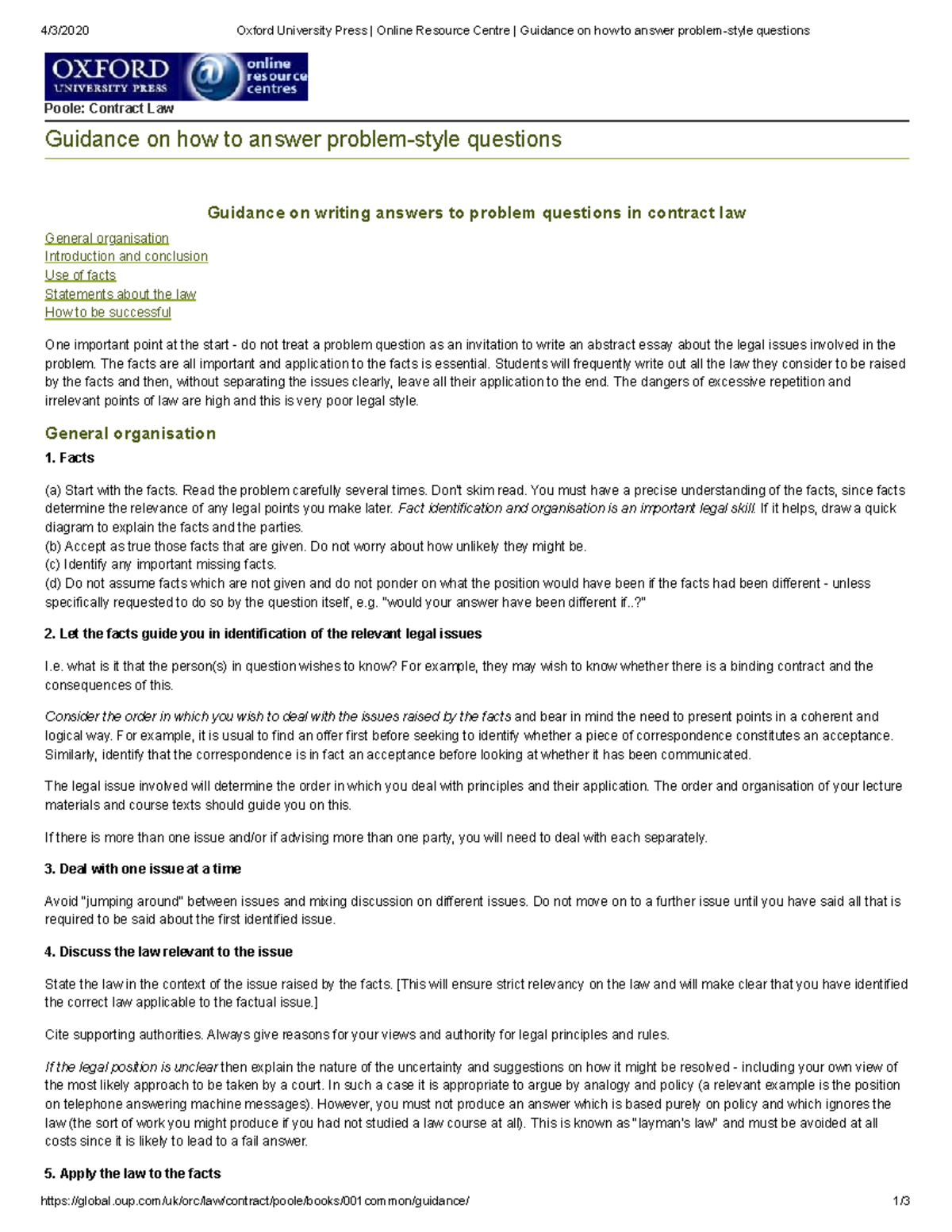 Oxford University Press: Guidance on Answering Problem Questions in ...