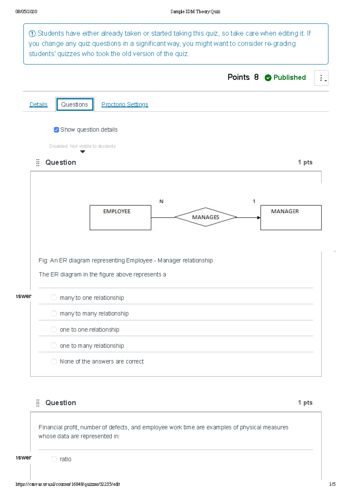 Sample IDM Theory Quiz - Information and Data Management - UvA ...