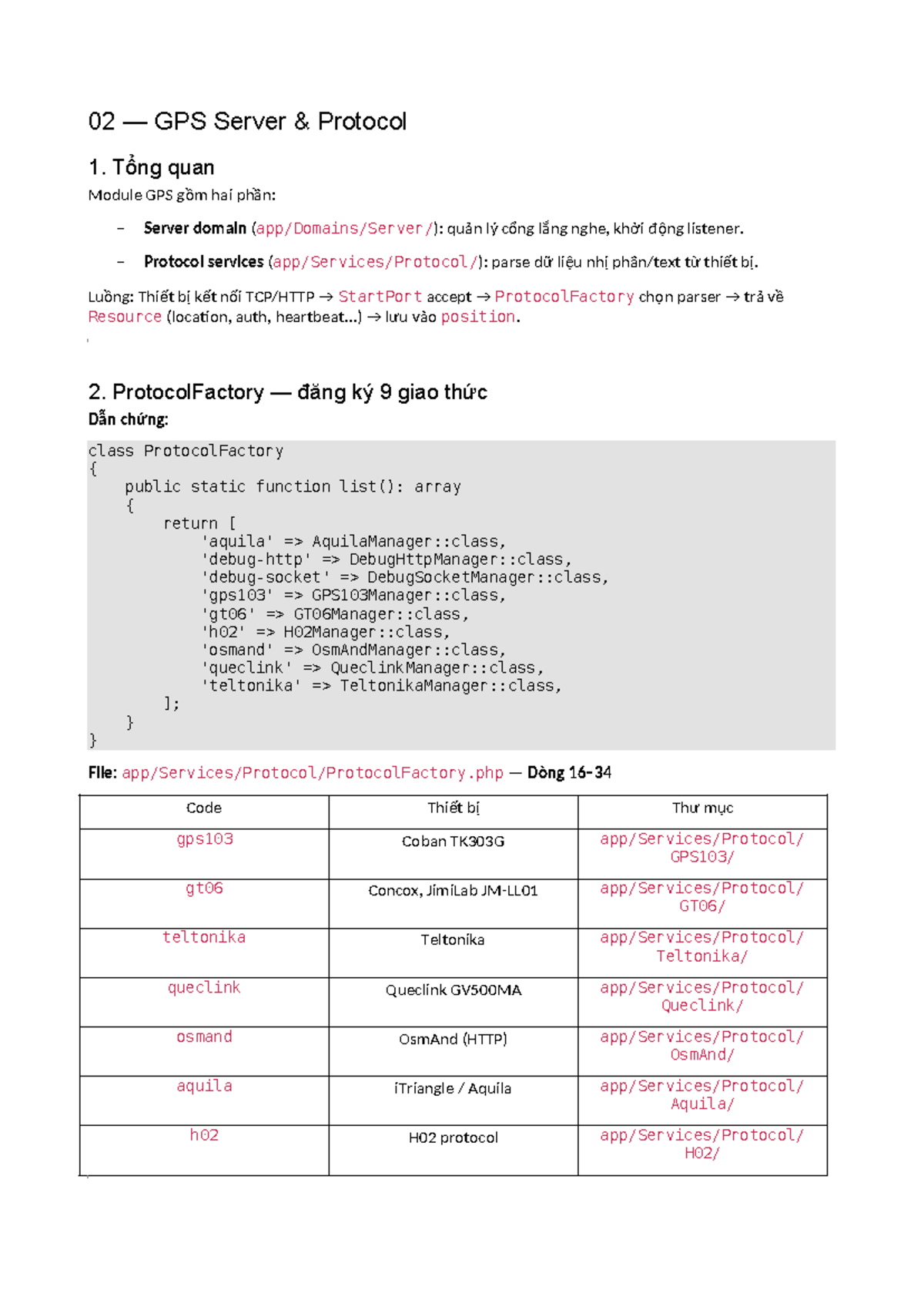02 — GPS Server & Protocol Overview and Implementation - Studocu