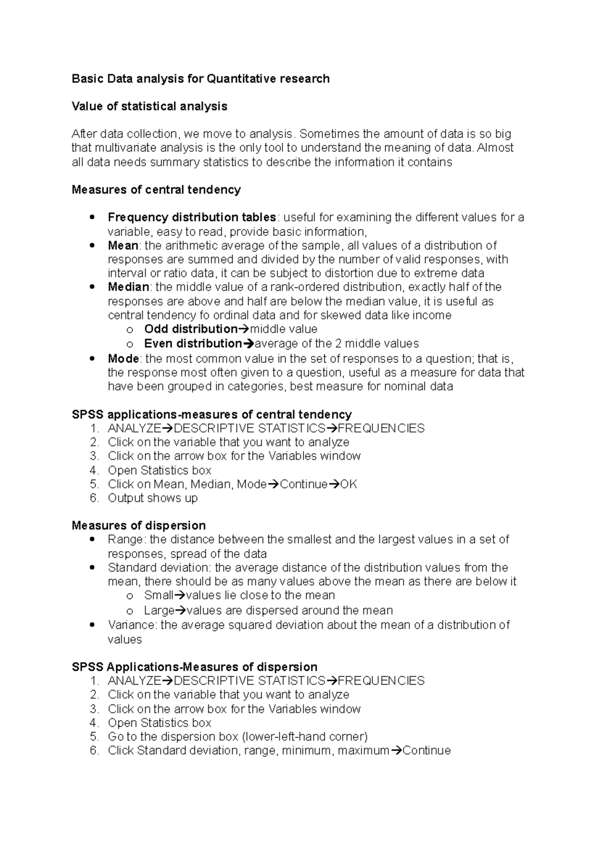 Basic Data analysis for Quantitative research - Sometimes the amount of ...