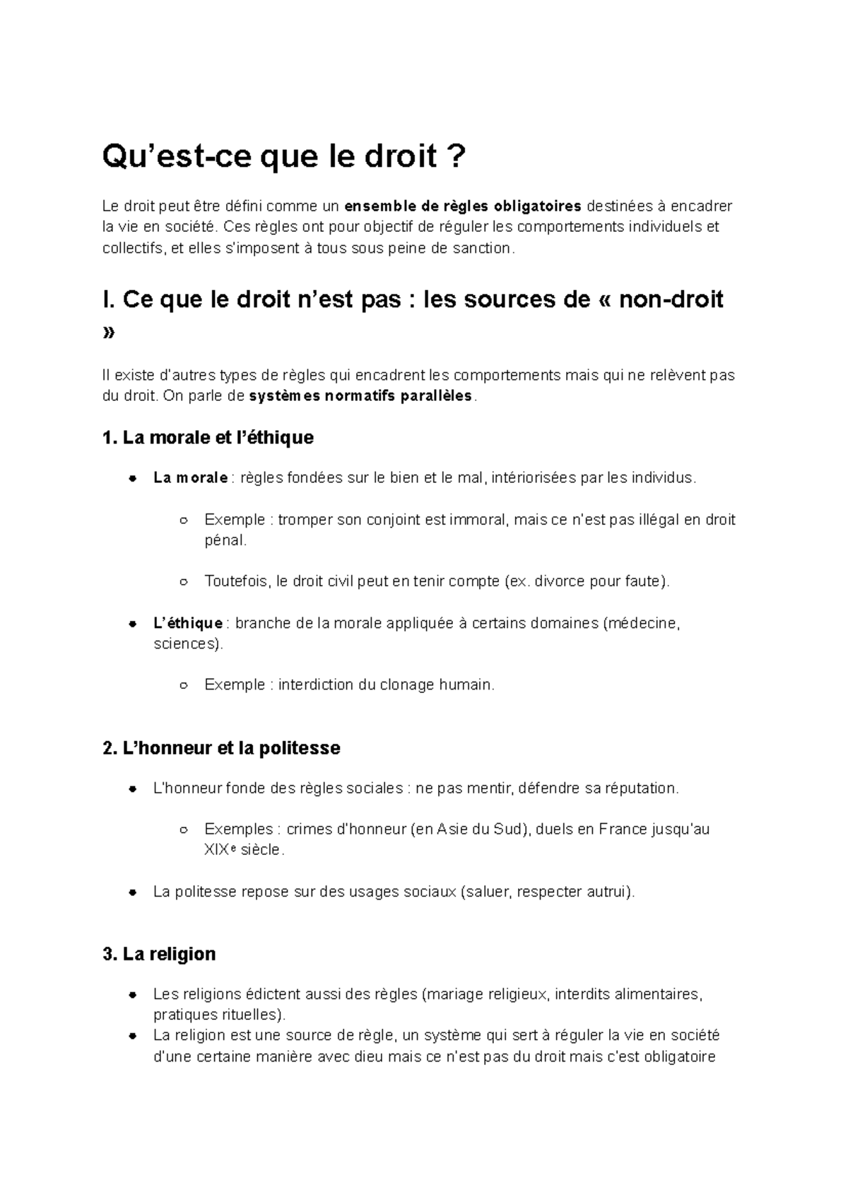 CM Introduction générale au droit : Concepts et Évolutions - Studocu
