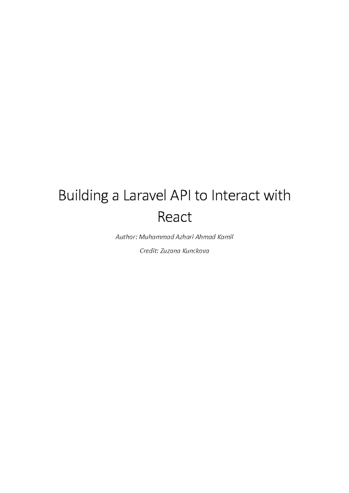 Building a Laravel API with React Integration Guide (CS101) - Studocu